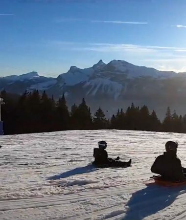 Descente en luge de la piste Marvel à Morillon