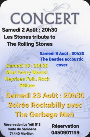 Concert Les Stones Tribute to the Rolling Stones au Yéti_Morillon