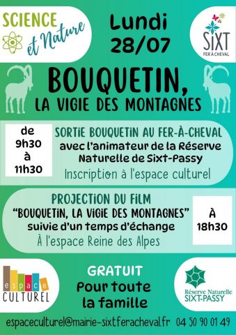 Projection du film « Bouquetin, la vigie des montagnes »_Sixt-Fer-à-Cheval