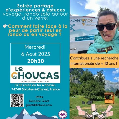 Soirée partage d’expérience : « Comment faire face à la peur de partir seul(e) en rando ou en voyage ? »_Sixt-Fer-à-Cheval