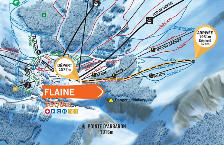 Itinéraire de ski de randonnée Montée d&rsquo;Aujon – nocturne_Flaine
