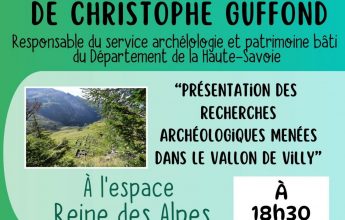 Cycle science et nature, “Présentation des recherches archéologiques menées dans le vallon de Villy”.